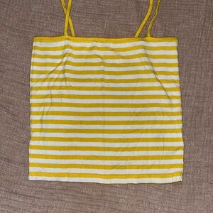 Zine Clothing Yellow and White Striped Cropped Camisole